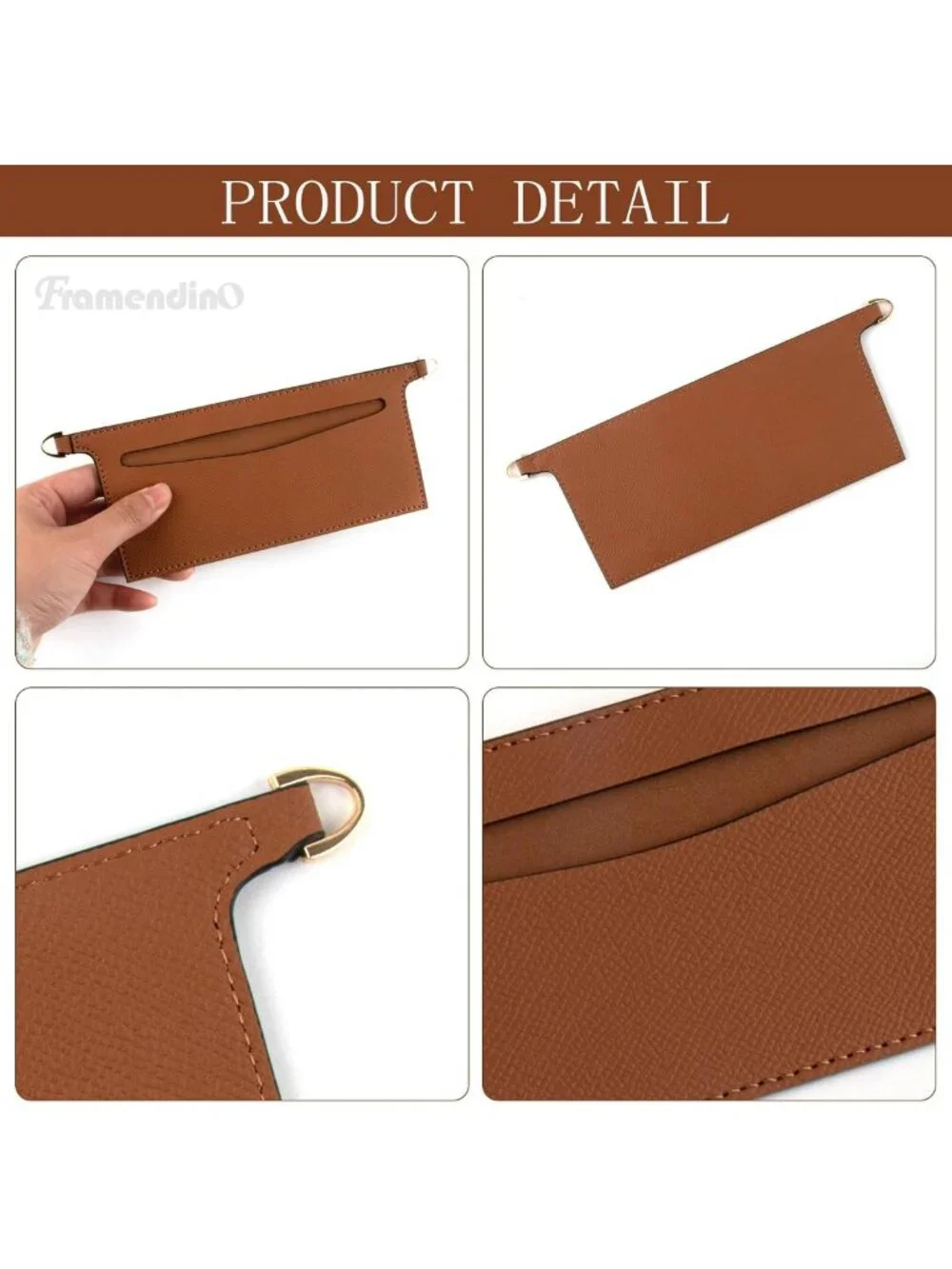 Purse Insert Organizer with Metal Chain, Handbag Divider & Pocket for Women